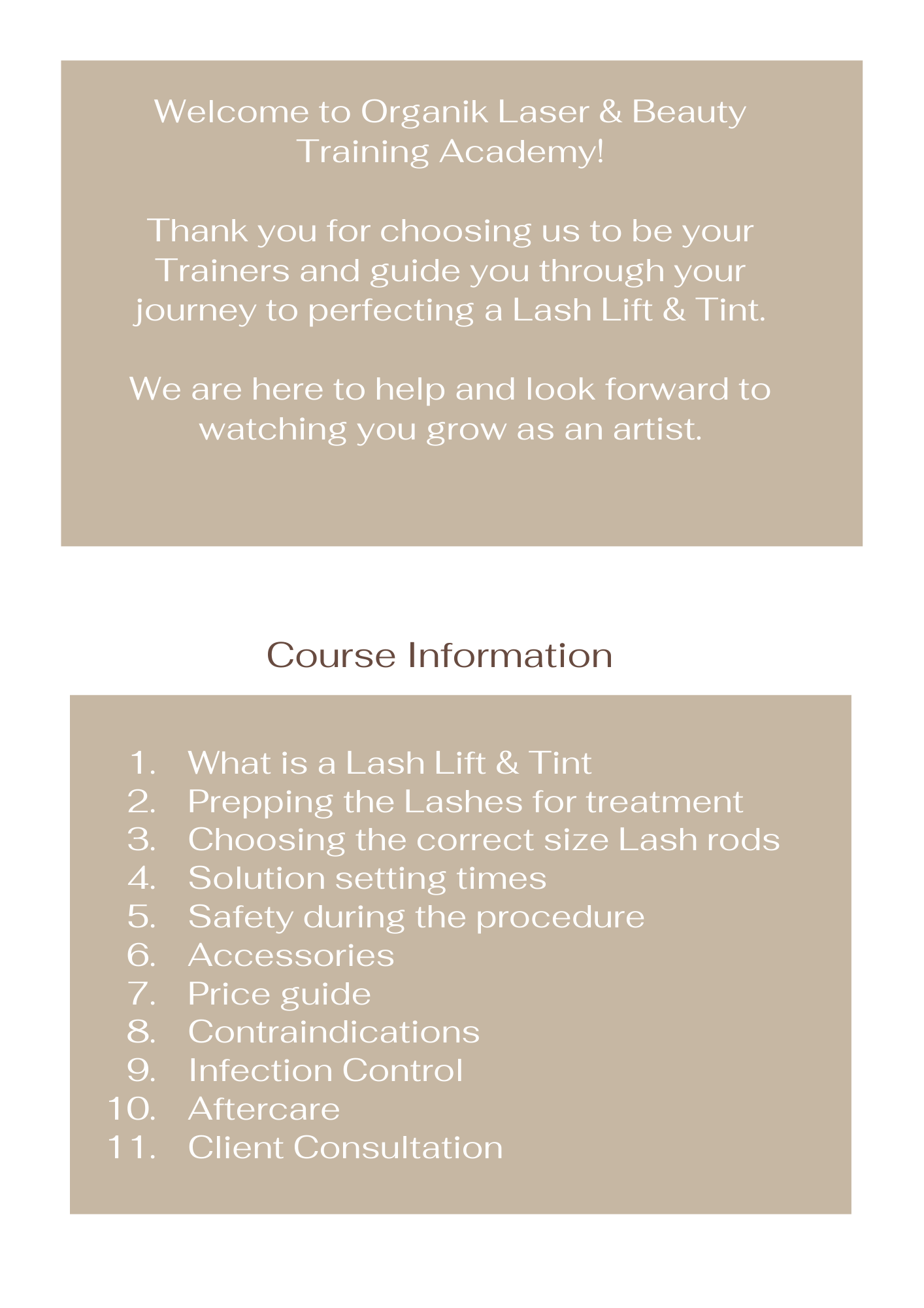 Lash Lift & Tint Course